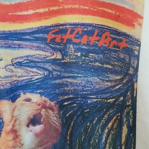 *3 FOR $15* FatCatArt Scream Parody Painting Shirt - Picture 5 of 5
